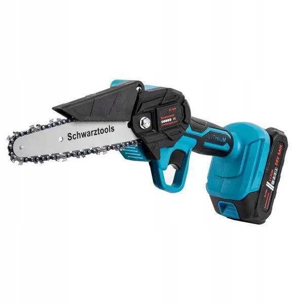 Гілкоріз акумуляторний з АКБ SCHWARZTOOLS 6" міні-пила + МАСЛО MGT-SCHWARZTOOLS 6'', фото