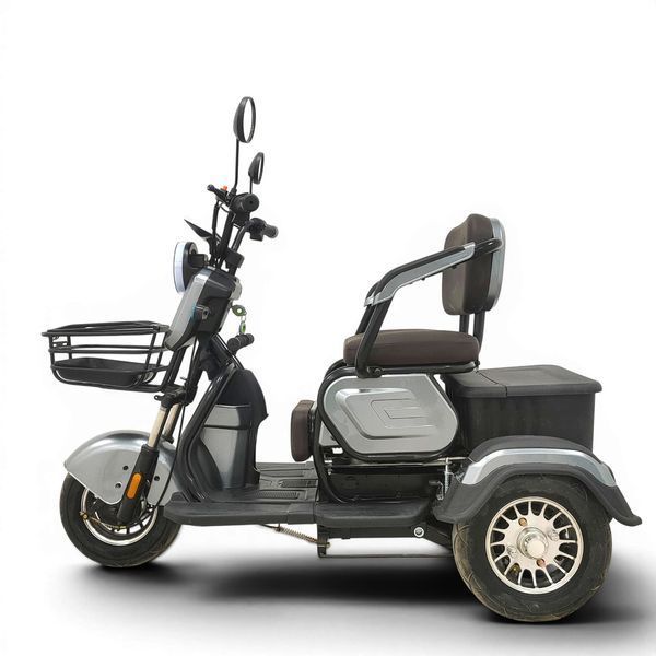 Электромопед трехколесный Power Wheel 1000 Вт 35 км/ч скутер на трех колесах электроскутер для людей с инвалидностью ALR-10PL35 фото