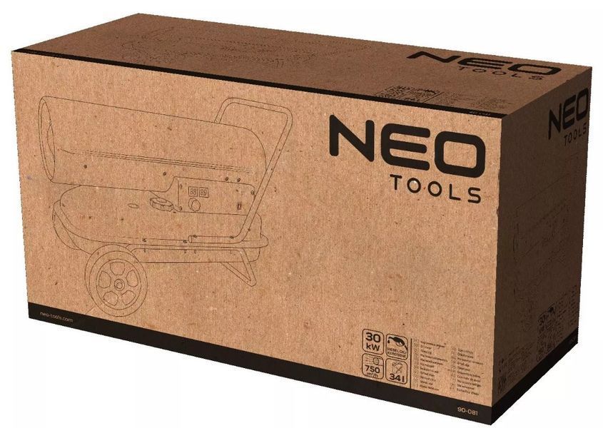 Дизельний обігрівач для приміщень 40 кВт, 750 м&sup3;/год NEO 90-081 MGT-90-081 фото