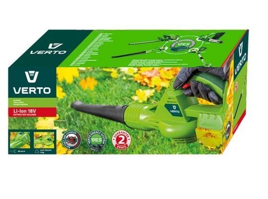 Акумуляторна повітродувка для листя Verto 52G506-0 200 км/г 18В акумуляторний садовий пилосос MGT-52G506-0 фото