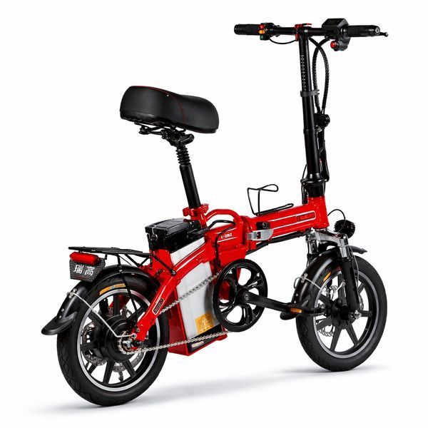Велосипед на аккумуляторе MicroWheel 250 Вт 14 электровелосипед с дисковыми тормозами мини-электровелосипед KVD-MW170451 фото