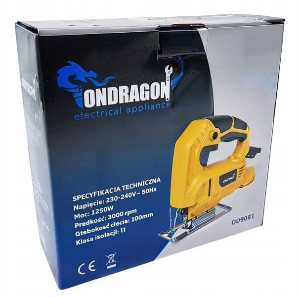 Лобзик електричний 1250 Вт, 0-3000 об/хв, 100 мм Ondragon OD9081w MGT-OD9081w фото