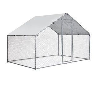 Курятник DomikPro 6 м&sup2; 200x300x200 см металлический вольер для выгула домашней птицы на участке MGT-20328 фото