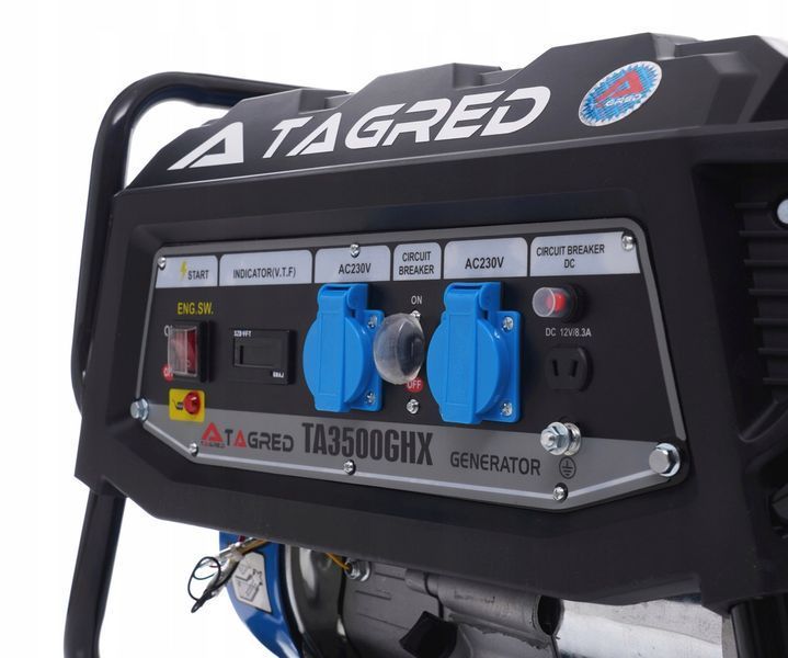Генератор бензиновий Tagred TA3500GHX 3,0 кВт 2,5 кВт 7,5 к.с. 0,7 л/год  бензогенератор напруги MGT-190 фото