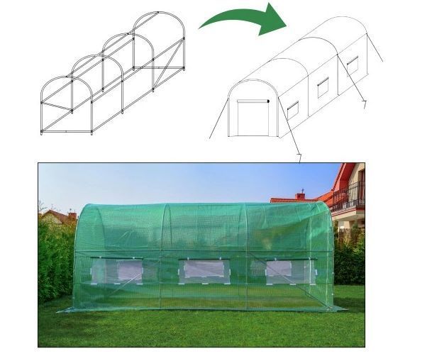 Тунель садовий плівковий Funfit Garden розміри 3x2x2 м, 6 м&sup2; теплиця універсальна MGT-U37372 фото