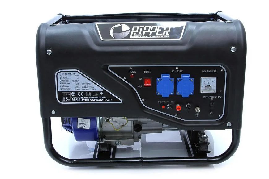 Генератор бензиновий RIPPER M82484 3 кВт 2,5 кВт 7 к.с. однофазний бензиновий генератор MGT-300 фото