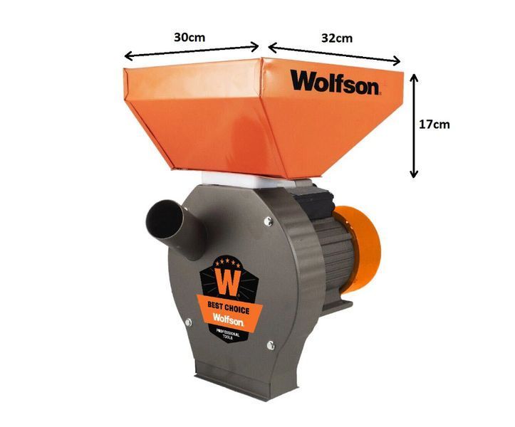 Млин для подрібнення зерна WOLFSON 2 кВт кормоподрібнювач PWT-WOLFSON фото