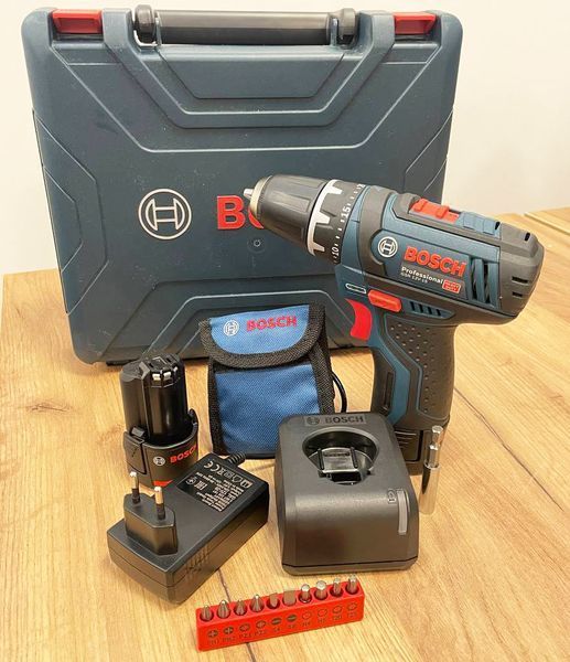 Шурупокрут акумуляторний Bosch PROFESSIONAL GSR 12V&nbsp;Li-Ion 1300 об/хв шурупокрут у кейсі MGT-GSR 12V-15 фото