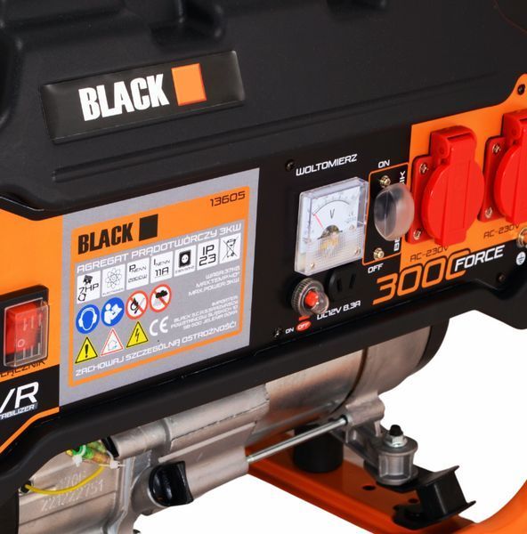 Бензиновый генератор Black BLACK-13605 3.5 кВт 7HP 212см&sup3; Бесшумная работа PWT-BLACK-13605 фото