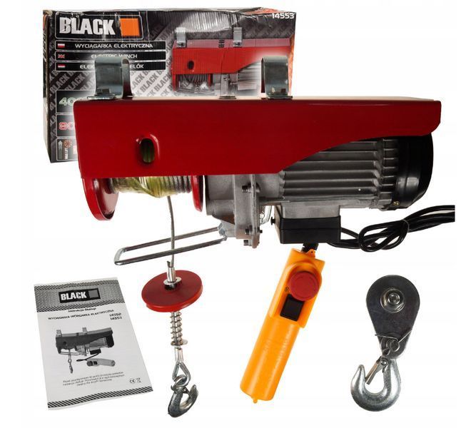 Тельфер електричний BLACK 14553 400 кг/800 кг 1.1 кВт MGT-14553 фото