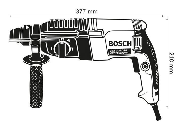 Перфоратор прямий Bosch Professional GBH 2-26 DRE 800 Вт мережевий перфоратор MGT-2-26 DRE фото