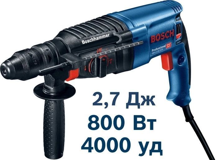 Перфоратор прямий Bosch Professional GBH 2-26 DRE 800 Вт мережевий перфоратор MGT-2-26 DRE фото