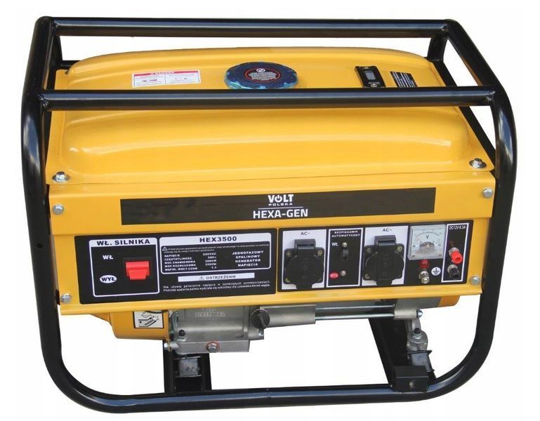 Бензиновый генератор 4-тактный на колёсах Volt Polska HEX-GEN 3.5 кВт для резервного источника электроэнергии PWT-HEX-GEN фото