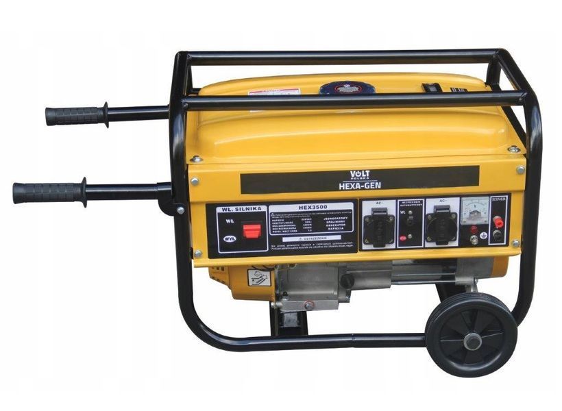 Бензиновый генератор 4-тактный на колёсах Volt Polska HEX-GEN 3.5 кВт для резервного источника электроэнергии PWT-HEX-GEN фото