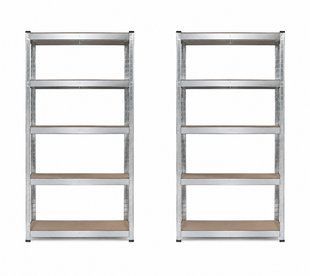 Комплект із 2 складських стелажів SIZZY 180&times;90&times;30 см на 5 полиць для гаража та інструментів IMP-SZY01231113 фото