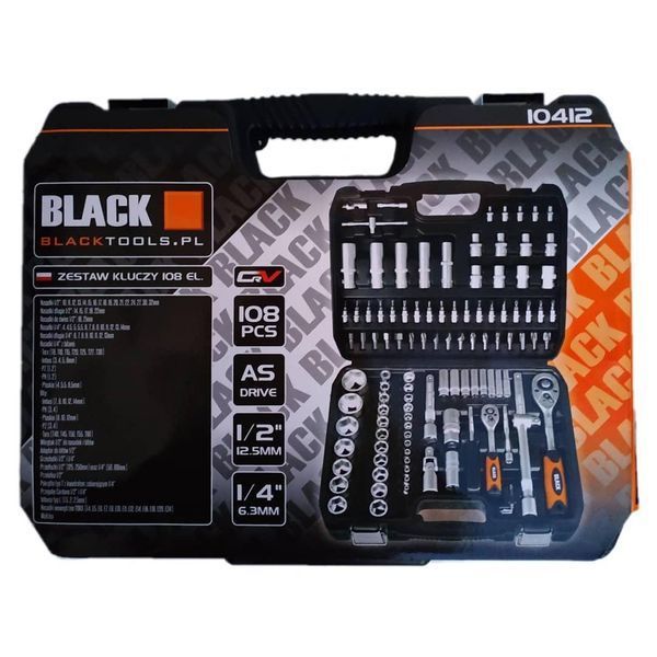 Набір інструментів BLACK 1/2" 108 од набір інструментів для дому MGT-KING фото