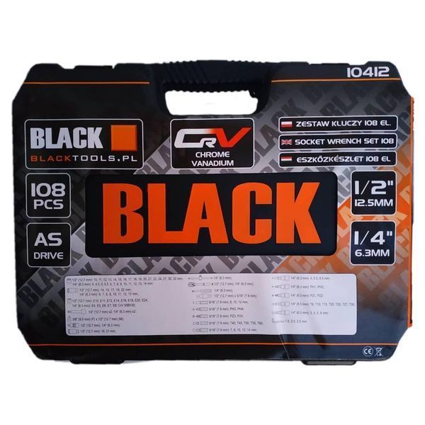 Набір інструментів BLACK 1/2" 108 од набір інструментів для дому MGT-KING фото