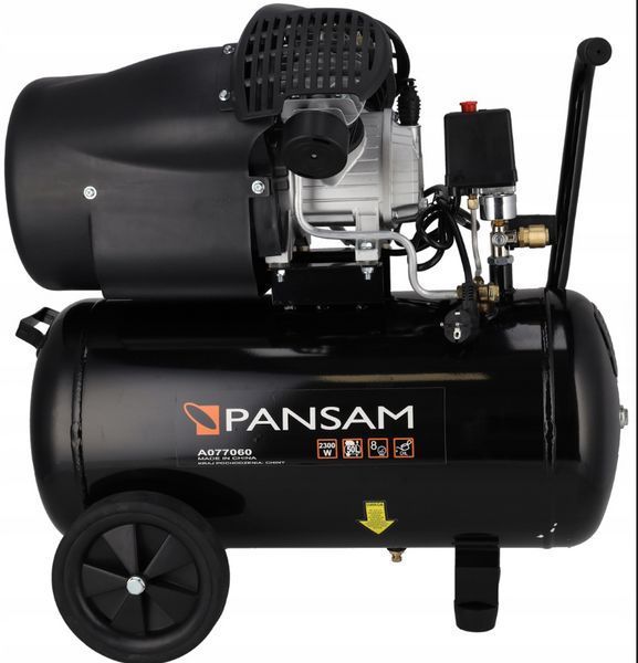 Масляный компрессор Pansam 50л 2850/мин 8 бар компрессор двухпоршневой MGT-86584 фото