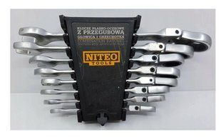 Набор комбинированных гаечных ключей с трещоткой Niteo Tools 8 шт  8- 22 мм набор ключей с трещоткой MGT-98725_max фото
