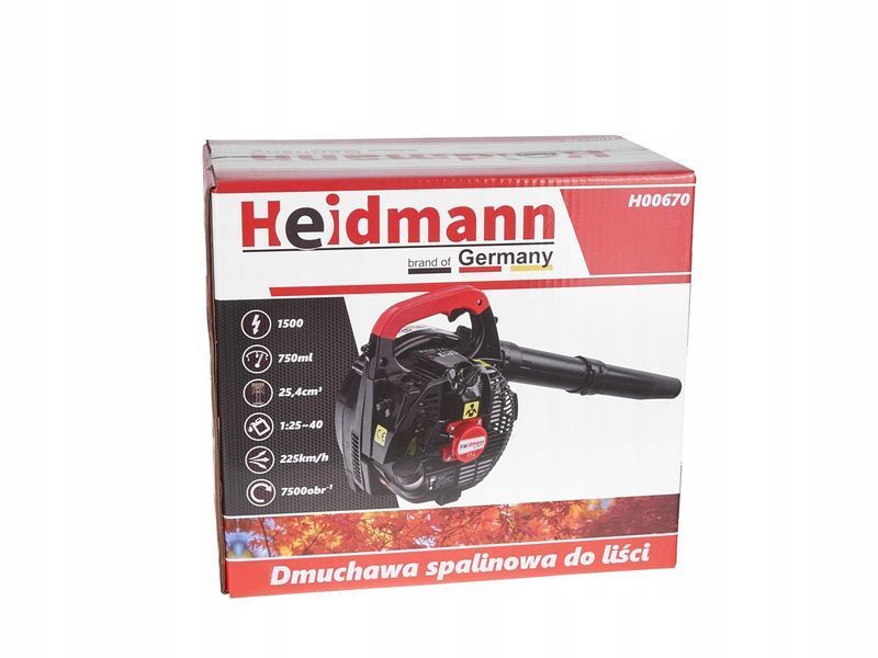 Бензинова повітродувка для очистки від листя Heidmann H00670 1500 Вт повітродувка бензинова MGT-H00670 фото