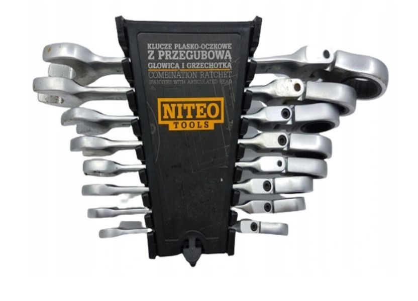 Набір комбінованих гайкових ключів із тріскачкою Niteo Tools 8 шт  8- 22 мм набір ключів з тріскачкою MGT-98725_max фото