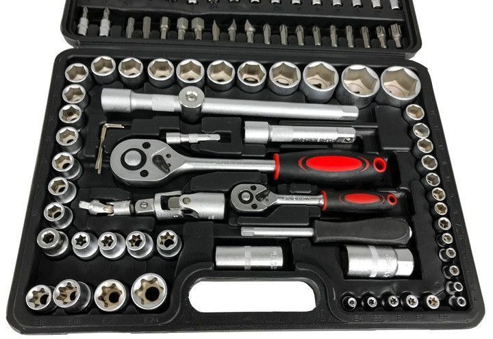 Набір інструменту DEGET V39053 108 шт 1/2",1/4" (6-гр.) (4-32 мм) кейс інструментів 108 MGT-V39053 фото